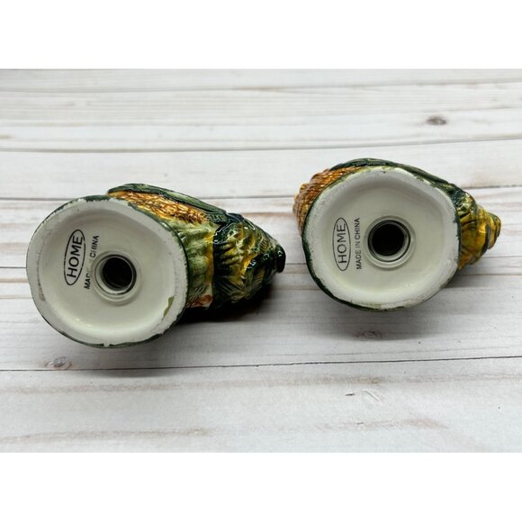 Vintage Style Rooster Chicken Ceramic Salt & Pepper Shakers Red Green Home Decor - Picture 7 of 7